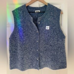 American Vintage Blue Fuzzy Vest
